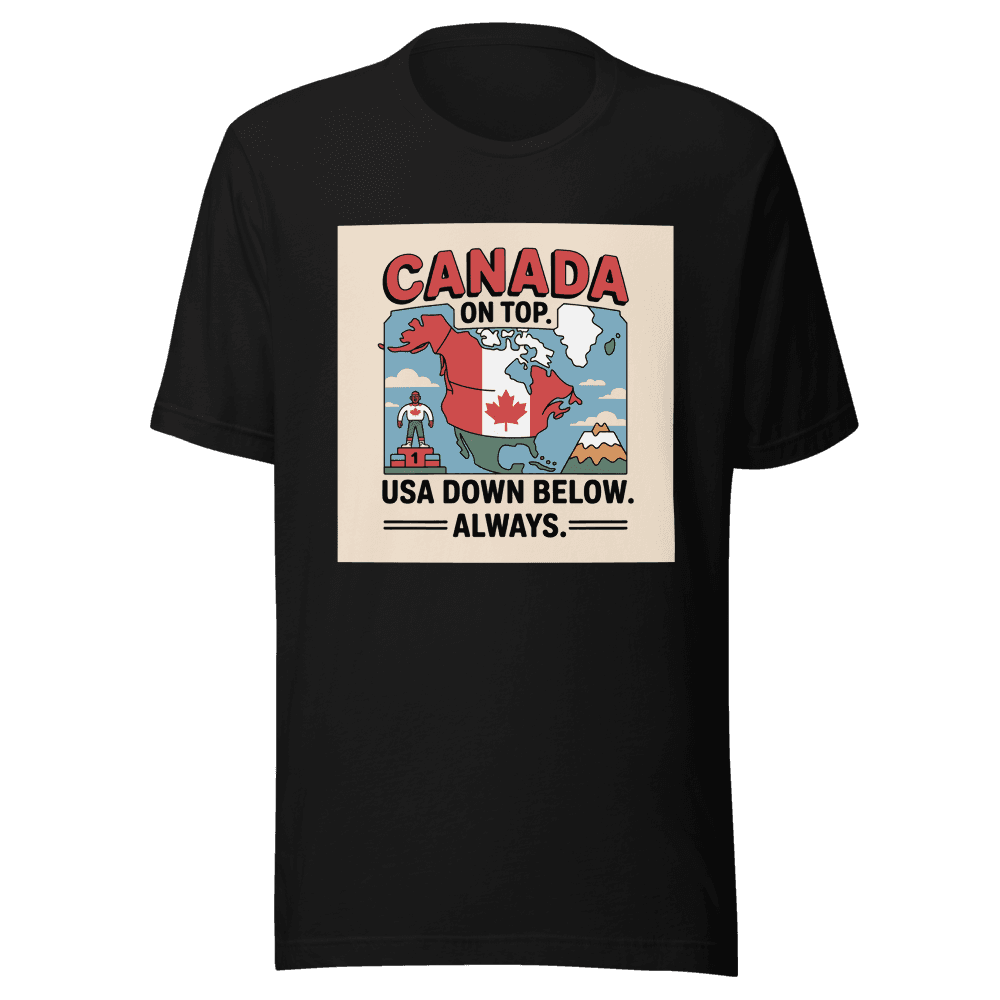 Canada On Top. USA Down Below. Always. in Black