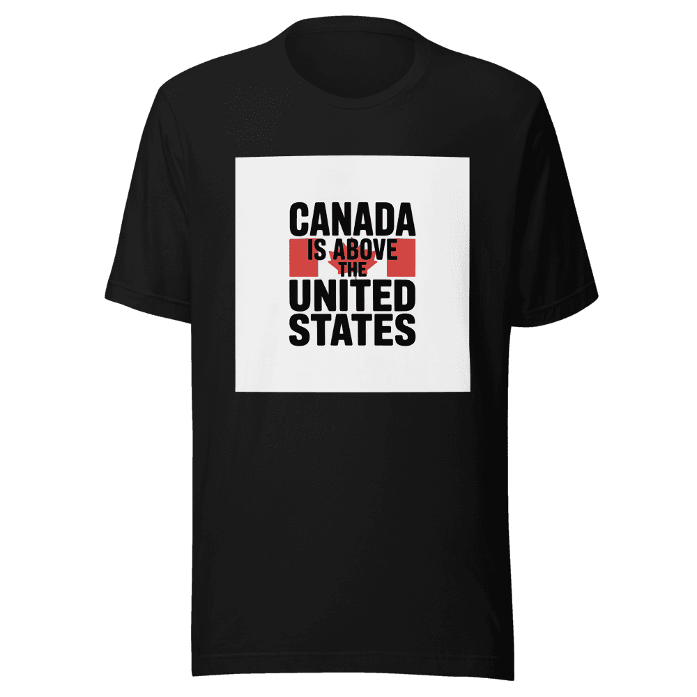 Canada is above the United States in Black