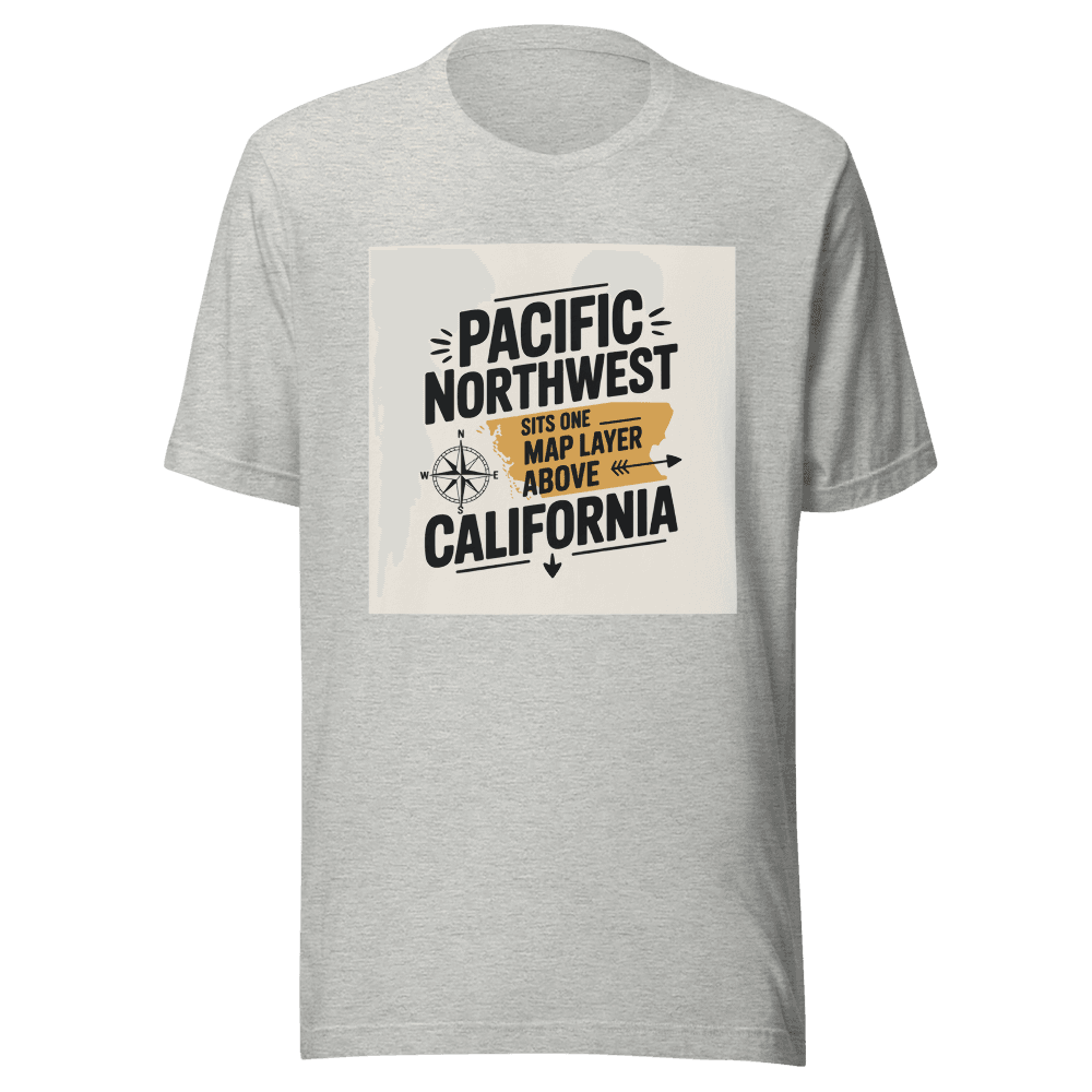 Pacific Northwest Sits One Map Layer Above California in Athletic Heather