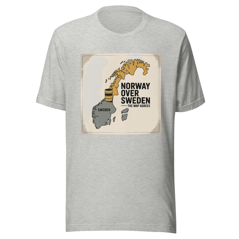 Norway Over Sweden — The Map Agrees in Athletic Heather