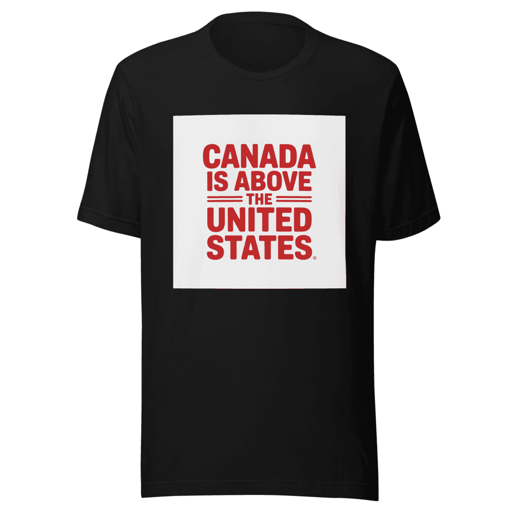 Canada is above the United States in Black